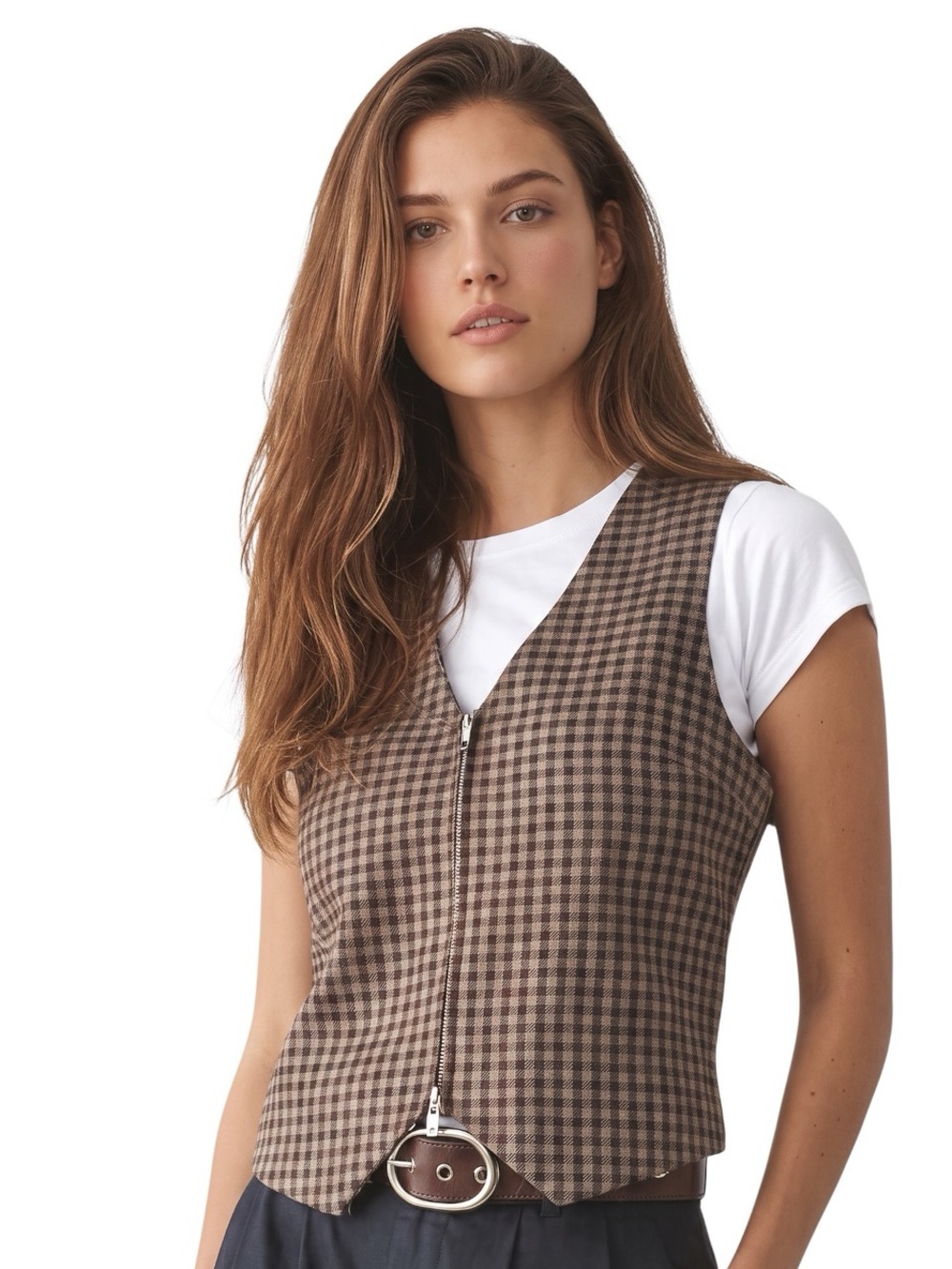 UO Adrian Twill Tailored Vest Top